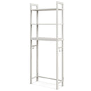 Over-The-Toilet Storage Shelf Space Saving Metal Bathroom Organizer Hooks-Gray by DirectDeals