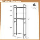 Over-The-Toilet Storage Shelf Space Saving Metal Bathroom Organizer Hooks-Gray