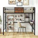 Space-Saving Twin Loft Bed with Safety Guardrail and Ladder-Coffee by LJGDeals