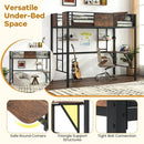 Space-Saving Twin Loft Bed with Safety Guardrail and Ladder-Coffee by LJGDeals
