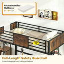 Space-Saving Twin Loft Bed with Safety Guardrail and Ladder-Coffee by LJGDeals