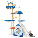 Space Theme Cat Tree Multi-level Cat Tower with Sisal Covered Scratching Posts-Multicolor by LJGDeals