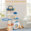 Space Theme Cat Tree Multi-level Cat Tower with Sisal Covered Scratching Posts-Multicolor by LJGDeals