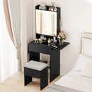 Space-saving Vanity Desk with Mirror and Lights for Bedroom by LJGDeals
