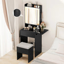 Space-saving Vanity Desk with Mirror and Lights for Bedroom by LJGDeals