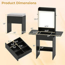 Space-saving Vanity Desk with Mirror and Lights for Bedroom by LJGDeals