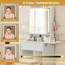 Space-saving Vanity Desk with Mirror and Lights for Bedroom by LJGDeals