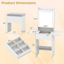 Space-saving Vanity Desk with Mirror and Lights for Bedroom by LJGDeals