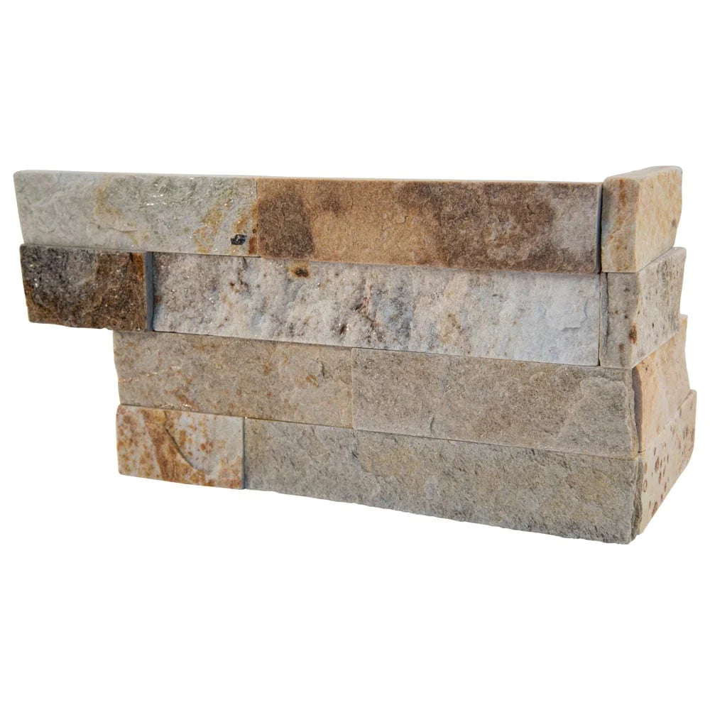 MSI Rockmount Sparkling Autumn Quartzite Splitface Ledger Panel Corner