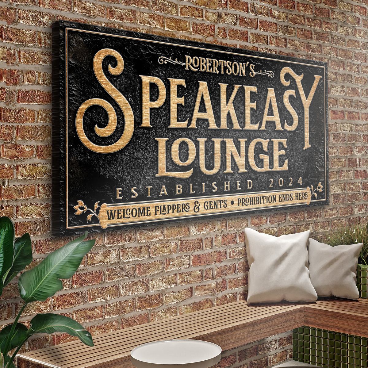 Speakeasy Personalized Bar Sign II, photo 2 of 7