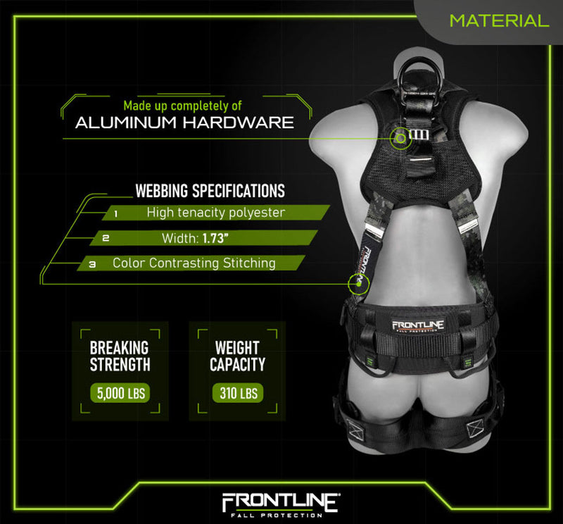 Frontline 110CTB-DC Digital Camo Full Body Harness with Aluminum Hardware and Suspension Trauma Straps XL/2X