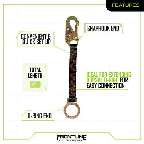 Frontline ACEL18S D-Ring 18" Extension Lanyard