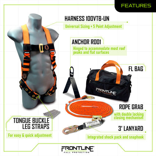 Frontline RK5PTB25 Combat Complete Roofers Kit with 25' Lifeline