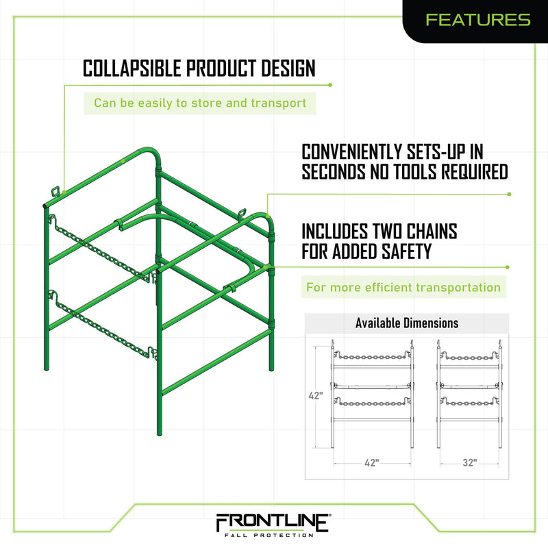 Frontline Manhole Guardrail 42" x 42" Yellow