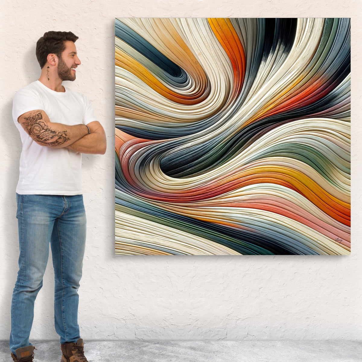 Canvas Print: "Spectral Swirl", dimensions drawing