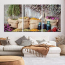 Spices and Herbs Canvas Wall Art Farmhouse Rustic Kitchen