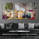 Spices and Herbs Canvas Wall Art Farmhouse Rustic Kitchen