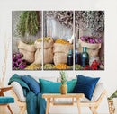 Spices and Herbs Canvas Wall Art Farmhouse Rustic Kitchen