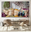 Spices and Herbs Canvas Wall Art Farmhouse Rustic Kitchen