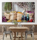 Spices and Herbs Canvas Wall Art Farmhouse Rustic Kitchen