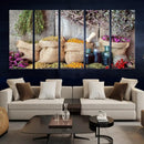 Spices and Herbs Canvas Wall Art Farmhouse Rustic Kitchen