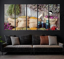Spices and Herbs Canvas Wall Art Farmhouse Rustic Kitchen