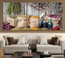 Spices and Herbs Canvas Wall Art Farmhouse Rustic Kitchen