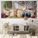 Spices and Herbs Canvas Wall Art Farmhouse Rustic Kitchen