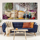 Spices and Herbs Canvas Wall Art Farmhouse Rustic Kitchen