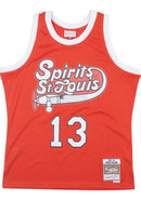 Moses Malone Spirits of St. Louis Mitchell & Ness Orange 1975-76 Hardwood Classics Swingman Jersey by Dynasty Sports & Framing