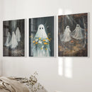Halloween Ghosts in the Forest Wall Art Prints by Wall Art Set