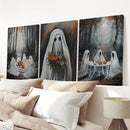 Moody Halloween Ghosts Trendy Wall Art Poster by Wall Art Set