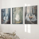 Dark Halloween Spooky Ghost Wall Art Prints Decor by Wall Art Set
