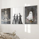 Dark Halloween Witches Wall Art Decor Print Set by Wall Art Set