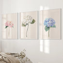Minimalist Botanical Hydrangea Art Poster Decor by Wall Art Set
