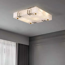 Square Alabaster Gold Ceiling Lamp