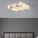 Square Alabaster Gold Ceiling Lamp