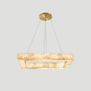 Square Modern Alabaster Chandelier