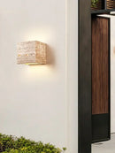 Square Rectangular Travertine Wall Lamp