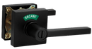 Square Privacy Indicator Door Lock Solstice Lever in Matte Black