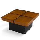 Square Coffee Table Mid Century Modern Center Table-Walnut by LJGDeals