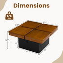 Square Coffee Table Mid Century Modern Center Table-Walnut by LJGDeals