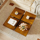 Square Coffee Table Mid Century Modern Center Table-Walnut by LJGDeals