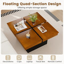 Square Coffee Table Mid Century Modern Center Table-Walnut by LJGDeals