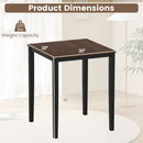 Square Dining Table with Solid Wood Frame for 4-Person by LJGDeals