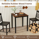 Square Dining Table with Solid Wood Frame for 4-Person by LJGDeals