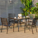 37 Inch Square Patio Dining Table with Umbrella Pole Hole by LJGDeals