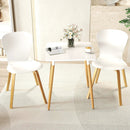 Square Dining Table with Adjustable Foot Pads for Dining Room Kitchen-White by LJGDeals