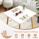 Square Dining Table with Adjustable Foot Pads for Dining Room Kitchen-White by LJGDeals