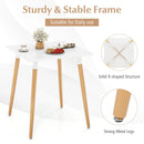 Square Dining Table with Adjustable Foot Pads for Dining Room Kitchen-White by LJGDeals